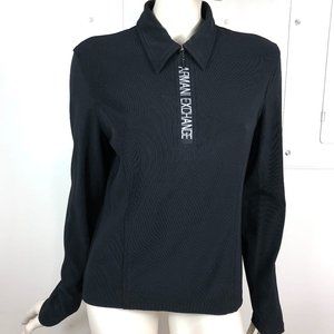 Armani Exchange Women's Logo Tape Quarter-Zip Top